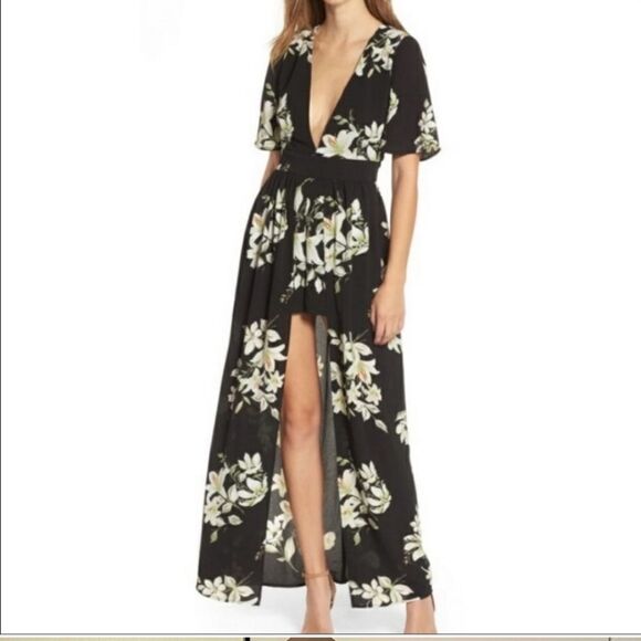 Socialite Shorts Jumpsuit With Maxi Skirt - Picture 1 of 11